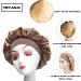Silk Night Sleep Cap for Women - Wide Band Satin Bonnet for Black & Curly Hair - Gold - Buy Online on GoSupps.com