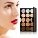 JewelryWe 15 Colors Concealer Makeup Palette | Contouring Kit with Blender & Brush | International Shipping Available - Buy Online on GoSupps.com