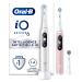 Oral-B iO 6 Electric Toothbrushes Bluetooth White and Pink 2 Handles with Black and White Display 3 Brushes