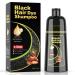 Black Hair Dye Shampoo 3 in 1 for Women and Men 100% for Gray Hair Coverage Nature Herbal Ingredients 500 ml (black)