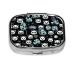 Black and White Panda Face Printing 2 Compartment Small Pill Case Cute Small Pill Box Purse Pill Boxs Travel Pill Organizer for Pocket Purse and Travel Gifts