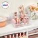 STORi Clear Plastic Vanity Makeup Organizer - 4-Compartment Holder | Compact Design for Beauty Supplies | Made in USA - Buy Online on GoSupps.com