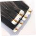 POPETPOP Real Hair Wig Straight Hair Extensions Tape in Hair Seamless Hair Extention Human Hair Wigs Invisible Hair Weaving medium Black - Buy Online on GoSupps.com