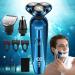 Electric Razor for Men New Upgrade Electric Shavers for Men Cordless Rechargeable 3D Rotary Men Shaver Wet/Dry Mens Shaver Waterproof Mens Razor for Shaving Gifts for Husband Dad Boyfriend Bright Blue