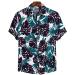 WUAI Men's Fashion Hippie Shirt Short Sleeve Vertical Striped Button Down - Y-blue 1# XX-Large - Buy Online on GoSupps.com