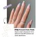 French False Nails Short 24Pcs Almond Fake Nails Light Teal Swirl Press on Nails - Nail Art Gradient Set - Buy Online on GoSupps.com