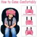 Adjustable Cotton Child Car Head Support - Pink Headrest for Baby, Kids, Toddler - Neck Support & Protector Strap - Buy Online on GoSupps.com