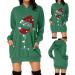 Festive Women's Christmas Elk Hoodie Dress - Oversized Long Sleeve Sweater Costume for Autumn & Winter - Buy Online on GoSupps.com