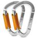 Carabiner climbing climbing equipment 3 pieces uiaa certified 25kn auto locking climbing carabiner clips for hammocks swing locking dog lily silver x 2