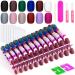 12 Solid Color Matte Short Square False Press On Nails Pack #1, 288PCS Acrylic Squoval Nail Tip Kit with Stickers Tabs, Prep Pads, Nail File and Cuticle Stick 01-12SJZJP Pack 1