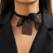 Shop Oralgos Fashionable Black Mains Neck Band with Bow - Elegant Collar Necklace for Women | Stylish Jewelry for a Chic Look - Buy Online on GoSupps.com