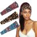Fashion band Boho-frontal ligaments elastic leopard hair band workout running yoga bandana hair accessories for women and girls (3 pieces) animal printing