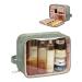 CUBETASTIC Makeup Bag, Portable Small Cosmetic with Handle Cute Clear Pouch with Makeup Brush - Green