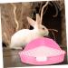 VILLFUL Box Rabbit Toilet Bunny Accessories Small Animal Critter Bath Pet Tub Plastic Cat Litter Tray 33X29.5X14CM Pink - Buy Online on GoSupps.com