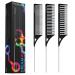 Framar Dreamweaver Highlight Comb Set – Combs for Hair Stylist, Highlighting Comb, Hair Dye Comb, Hair Highlighter Comb with Metal Pick, Balayage Comb (Black)