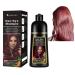 Natural Plant Extract Formula - Hair Dye Shampoo Hassle-free 30-Minute Hair Coloring He Shou Wu Ce Bai Ye & Ginger Infused Nourishing Hair Dye with Fragrant Aroma (Wine Red 500ml) Wine Red 1 count (Pack of 1)