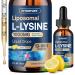 Liposomal L-lysine 1000MG Liquid Drops 13-in-1 Lysine Supplements Monolaurin Olive Leaf Extract with Vitamin C B6 D3 B12 & Zinc for Collagen Lip skin & Immune Support for Kids & Adults 2oz