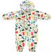 De Feuilles Kids Button Rain Suit - Yellow Animals | Waterproof Hooded Raincoat Jumpsuit for 2-3 Years - Buy Online on GoSupps.com