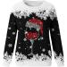 Women's Christmas Snowman Penguin Print Sweatshirt | Cute O-Neck Raglan Pullover | Comfy Xmas Jumper | Winter Long Sleeve Top | Loose Tunic Sweater in Black - Size L - Buy Online on GoSupps.com