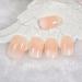 Ombre Pink Nude White French False Nails - Medium Squoval Gradient Press on Nails - Buy Online on GoSupps.com