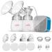 2023 Upgraded Model Lulia Double Electric Breast Pump Portable Strong Suction Painless Breast Pump with 2 Sizes of Flanges 4 Modes and 9 Levels of Milk Volume Ultra Silent Rechargeable (Blue) LU-01-C Blue