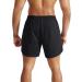 NELEUS Men's 2 in 1 Running Shorts with Liner - Dry Fit Workout Shorts with Pockets - Black/Grey 2 Pack - Buy Online on GoSupps.com