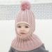 Baby Balaclava Kids Winter Hat Scarf with Double Pom Pom Design - C-Pink - Buy Online on GoSupps.com