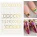 French Metallic Line Nail Art Stickers Decals 8 Sheet Self-Adhesive Rose Gold Metal Curve Stripe Design Manicure Tips Nail Decoration for Women Girls - Buy Online on GoSupps.com