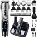 Ceenwes Beard Trimmer Hair Clippers Professional Mens Grooming Kit Cordless Waterproof Nose Trimmer Body Gifts for Men A-grey