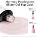Modelones Glitter Gel Top Coat 2 in 1 Pearl Gel Nail Polish Clear Glitter Glossy Sparkle Finish Long Lasting Soak Off Mermaid Shimmer Pearlescent Glitter Gel Polish Nail Art Home DIY 10 ML - Buy Online on GoSupps.com