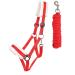 ARBO-INOX Halter Set Starter with faux fur halter and lead rope (Cob Thoroughbred Red) Cob Thoroughbred Red