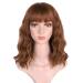 BOGSEA Light Auburn Synthetic Wavy Wig with Bangs | Short Bob Heat Resistant Hair for Women | Everyday Party Ready - Buy Online on GoSupps.com