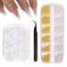 IOSPKKIO 2 pieces nail art pearls flat back pearls nail charms gold silver nail art supplies design nail accessories Strass mixed different sizes with tweezers