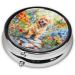 Smiling Chow Chow Puppy Printed Pill Box | Portable Travel Pill Case for Purse | 2.2x1.6in | Perfect Gift for Dog Lovers - Buy Online on GoSupps.com