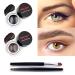 Music Flower Gel Eyeliner Black and Brown Eyeliner Waterproof Long Lasting Smudge Proof Gel Liner with 2 Brushes Easy to Eye Makeup and Remove 3 g Pack of 2