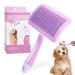 PHAVESAS Groß Pets Dog Brushing Cat brush pet brushed self-cleaning fur brush hair removed pet brush for long-haired and short hair purple rosa pink-groß