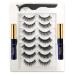 Alcastar Magnetic Eyelashes Kit - Natural, Reusable, Waterproof Magnetic Lashes with Applicator - Cruelty-Free - Long Lasting - 7 Pairs + 2 Tubes - Buy Online on GoSupps.com