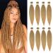 X-Tless 8Pcs crochet braids hair extension honeyblond 60cm art hair easy braid blonde hair Kanecalon braiding hair horn box braids yaki texture hair extension durable braids (#27)