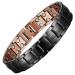 Mens Copper Bracelets 8.5" Link Adjustable Black Pure Copper with Double Raw 3000Gauss Magnets Pain Relief for Arthritis and Carpal Tunnel Migraines Tennis Elbow Black Copper