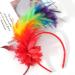 MWOOT Feather Headband 1920s Feathered Headpiece Rainbow 20s Fascinators for Women Artificial Flower Feather Headwear Hair Accessory for Pride Parade Carnival Prom Party - Buy Online on GoSupps.com