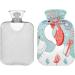 Christmas Fox Hot Water Bottle | 2L Soft Fleece Cover for Hot & Cold Compress | International Shipping - Buy Online on GoSupps.com