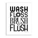 Stupell Industries Bathroom Terms Wash Floss Brush Flush Minimal Text Designed by Stephanie Workman Marrott Wandschild 33 x 48 cm black 13x19 black