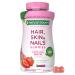 Nature's Bounty Optimal Solutions Hair Skin and Nails Pectin Gummies 2500 mcg Biotin Per Serving No Stick Gummy Vegetarian Formula Strawberry Flavor 200 count 100 Total Servings 200 Count (Pack of 1)