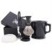 Haryali London 5Pc Mens Shaving Kit 3 Edge Razor Black Badger Hair Brush Bowl Soap and Stand Perfect Set For Men