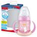 NUK First Choice Sippy Cup Night | 6-18 Months | 150 ml | Glow in The Dark | Handles & Orthodontic Silicone Spout | Leak-Proof | Anti-Colic | BPA-Free | Pink Pink Glow-in-the-dark
