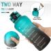 GEMFUL 64oz Cyan Water Bottle with Straw, Time Marker | Leakproof Motivated Water Jug for Home & Office - Buy Online on GoSupps.com