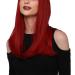 Buy Long Red Straight Wig with Bangs - Heat-Resistant 52cm Fiber Hair for Women | International Shipping - Buy Online on GoSupps.com