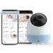 Simshine Baby Monitor with Camera and Night Vision Face Covered Alert AI Cry Soothing Lullaby Peace of Mind Sleep Analysis Breathing Temp Humidity 2K UHD Video Camera 2-Way Talk Blue