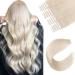 Sixstarhair Tape Extensions Real hair 20 pieces 50g 14 inches thickness Remy hair extensions invisible platinum blonde extensions #1000 tape in hair extensions 35 cm 1000 #