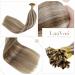 Buy Laavoo Keratin Bonding Extensions - Real Hair U Tip 40cm Brown & Blonde Highlights | 50g 1g/s #P8/24 - Buy Online on GoSupps.com